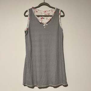 VTG Aria Women’s Vintage Gingham Sleeveless Dress Medium Soft
